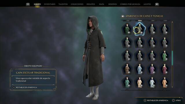 Hogwarts Legacy - Capas y tnicas (Piezas de equipo) - Capa escolar tradicional