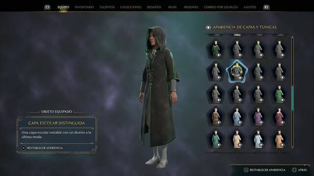 Hogwarts Legacy - Capas y tnicas (Piezas de equipo) - Capa escolar distinguida