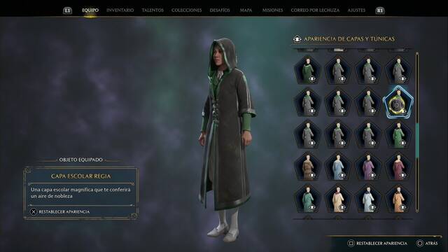 Hogwarts Legacy - Capas y tnicas (Piezas de equipo) - Capa escolar regia