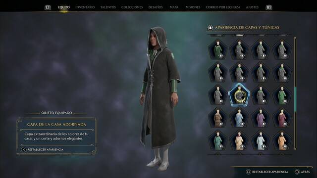 Hogwarts Legacy - Capas y tnicas (Piezas de equipo) - Capa de la casa adornada