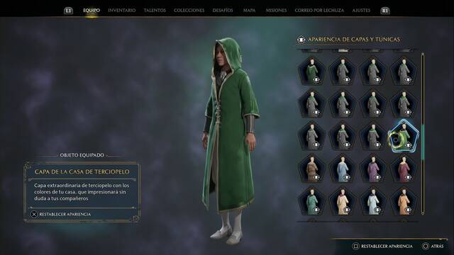 Hogwarts Legacy - Capas y tnicas (Piezas de equipo) - Capa de la casa de terciopelo