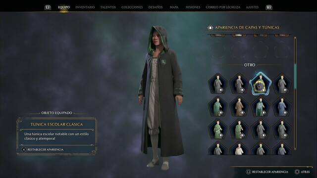 Hogwarts Legacy - Capas y tnicas (Piezas de equipo) - Tunica escolar clasica