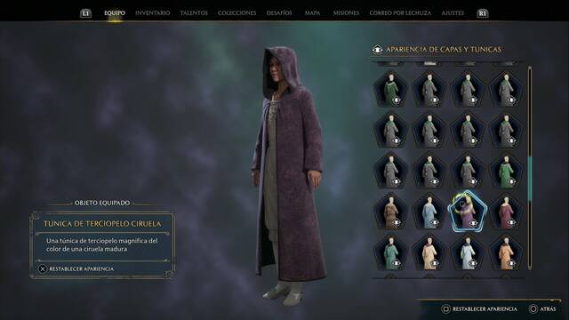 Hogwarts Legacy - Capas y tnicas (Piezas de equipo) - Tunica de terciopelo ciruela