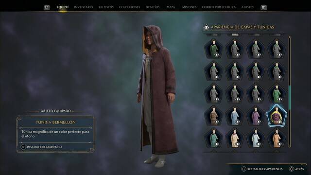 Hogwarts Legacy - Capas y tnicas (Piezas de equipo) - Tunica bermellon