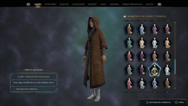 Hogwarts Legacy - Capas y tnicas (Piezas de equipo) - Capa ambar distinguida