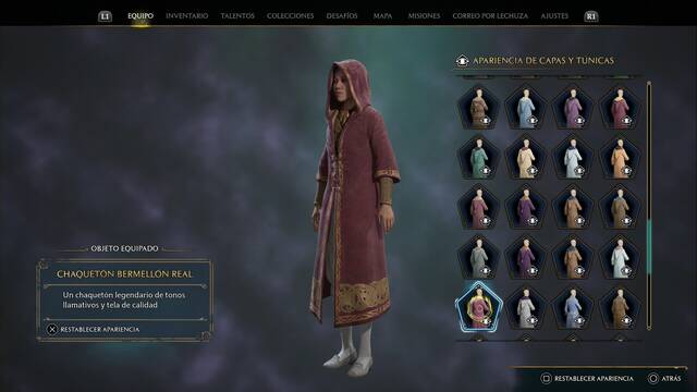 Hogwarts Legacy - Capas y tnicas (Piezas de equipo) - Chaqueton bermellon real