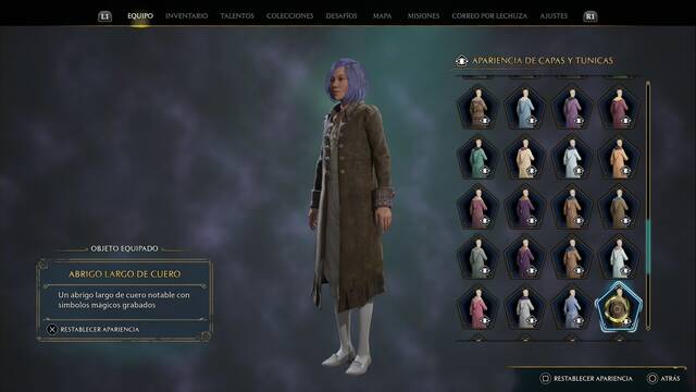 Hogwarts Legacy - Capas y tnicas (Piezas de equipo) - Abrigo largo de cuero