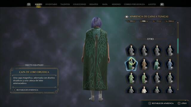 Hogwarts Legacy - Capas y tnicas (Piezas de equipo) - Capa de lobo druidica