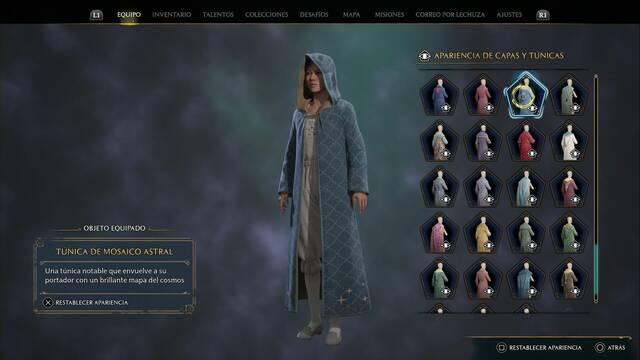 Hogwarts Legacy - Capas y tnicas (Piezas de equipo) - Tunica de mosaico astral