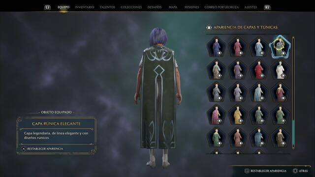 Hogwarts Legacy - Capas y tnicas (Piezas de equipo) - Capa runica elegante