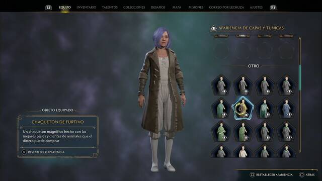 Hogwarts Legacy - Capas y tnicas (Piezas de equipo) - Chaqueton de furtivo