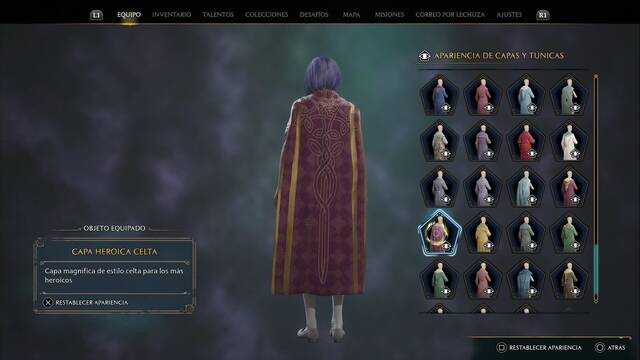Hogwarts Legacy - Capas y tnicas (Piezas de equipo) - Capa heroica celta