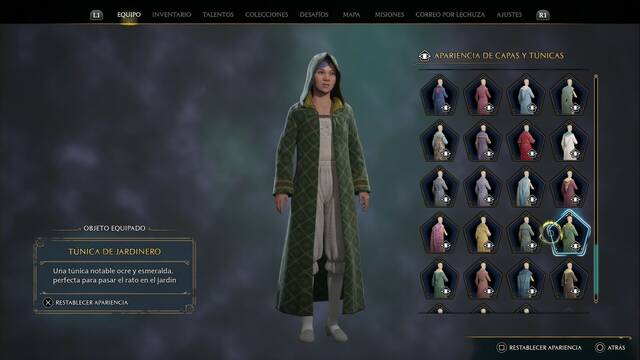 Hogwarts Legacy - Capas y tnicas (Piezas de equipo) - Tunica de jadinero