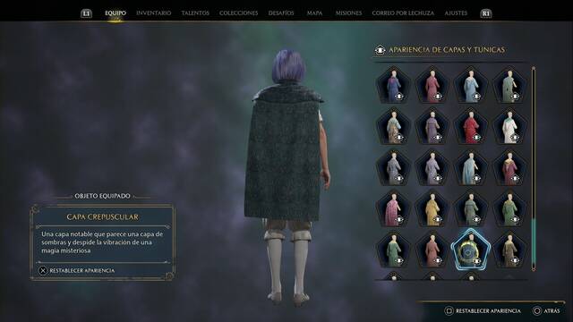Hogwarts Legacy - Capas y tnicas (Piezas de equipo) - Capa crepuscular