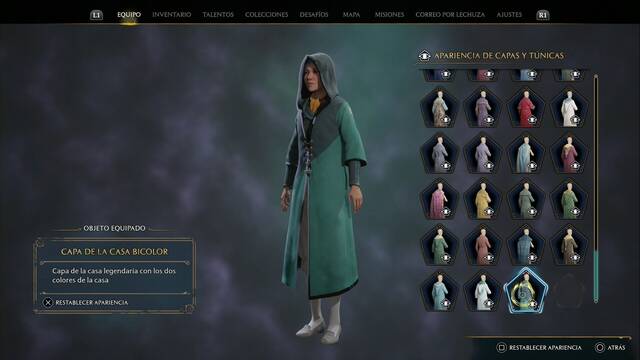 Hogwarts Legacy - Capas y tnicas (Piezas de equipo) - Capa de la casa bicolor