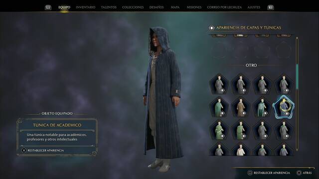 Hogwarts Legacy - Capas y tnicas (Piezas de equipo) - Tunica de academico