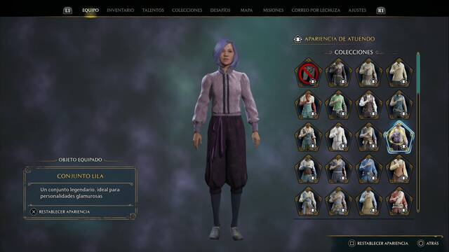 Hogwarts Legacy - Atuendos (Colección) - Conjunto lila
