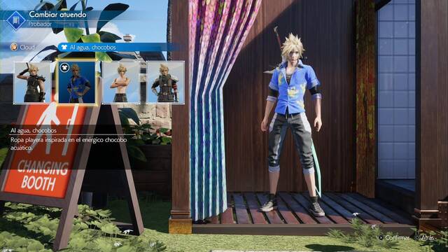 Final Fantasy VII Rebirth - Atuendos de Cloud - Al agua, chocobos