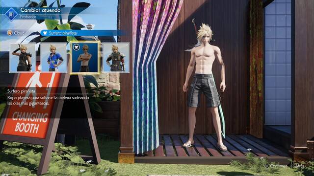 Final Fantasy VII Rebirth - Atuendos de Cloud - Surfero piranista