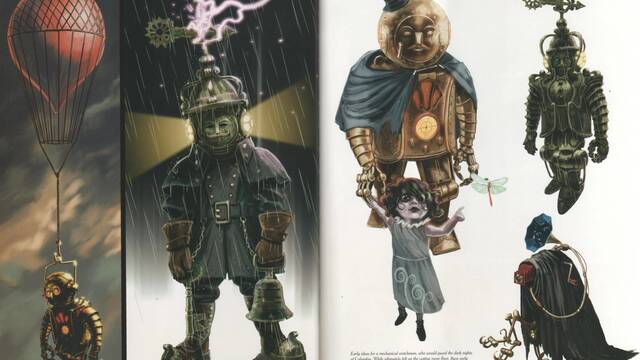 Bioshock Infinite - Ilustraciones de los enemigos descartados - Potenciales 'Big Daddy'