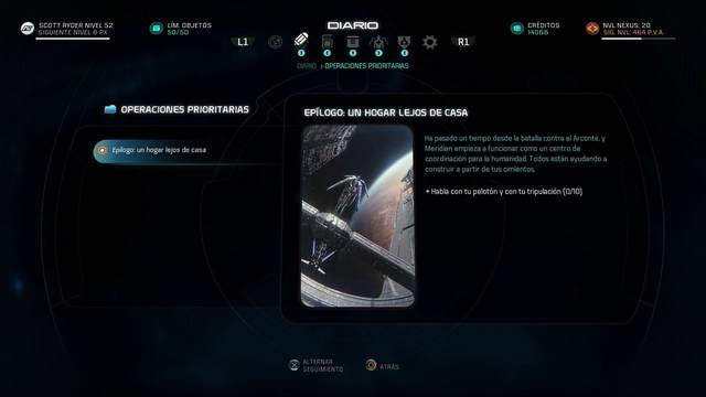 Mass Effect Andromeda Ep�logo: un lugar lejos de casa - Inicio