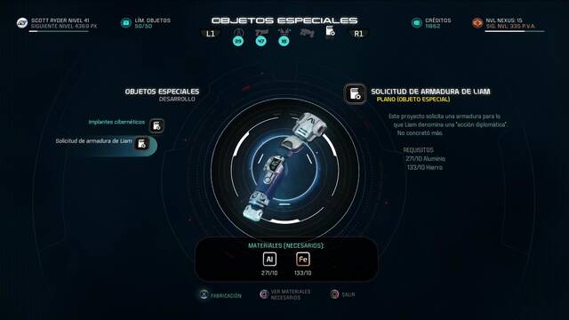 Mass Effect Andromeda Liam Kosta; mundos donde asentarse - Crear armadura