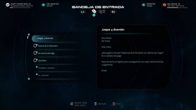Mass Effect Andromeda Nakmor Drack; Traición Krogan - Correo