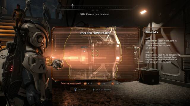 Mass Effect Andromeda Vetra Nyx, medios y fines - Escanear el generador