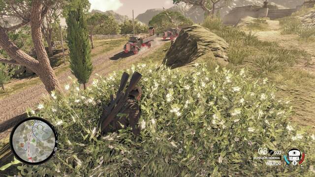 Sniper Elite 4 Monasterio de Abrunza - Convoy de camiones