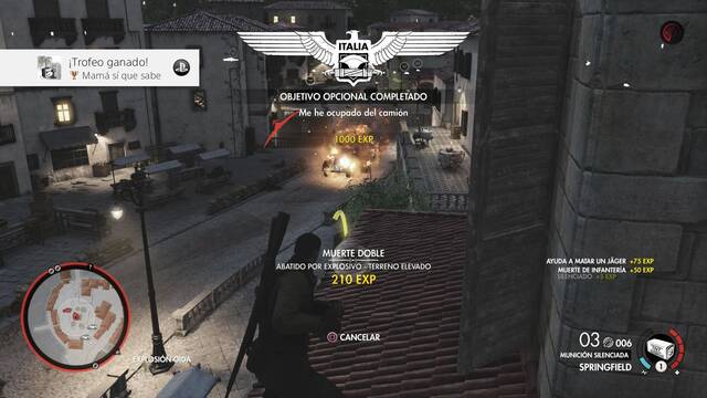 Sniper Elite 4 Mansión de Giovi Fiorini - Trofeo Mamá sí que sabe