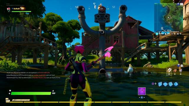 Fortnite Battle Royale - Dónde encontrar llaves inglesas doradas - En B6