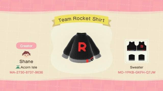 Animal Crossing: New Horizons - Códigos de diseño de Pokémon - Codigos de New Horizons #02 Team Rocket