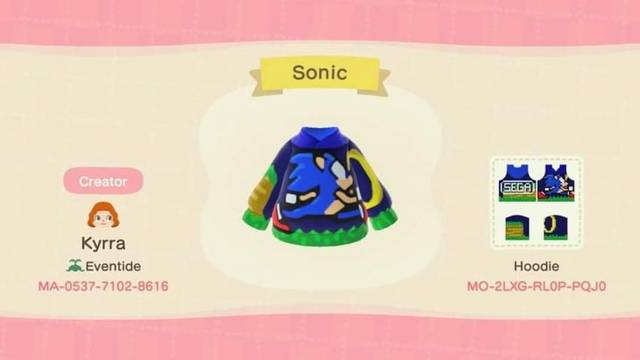 Animal Crossing: New Horizons - Códigos de diseño de Sonic - Codigos de New Horizons #02 Sonic