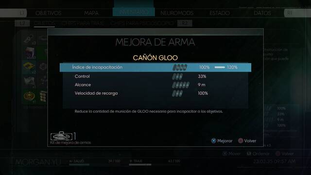 Prey - Un espejo a la oscuridad - Instalar mejora en el Cañón GLOO