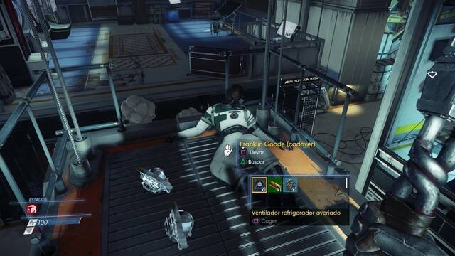 Prey - Un espejo a la oscuridad - Cadáver de Franklin Goode