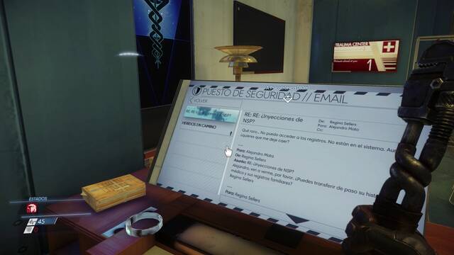 Prey - El camino hacia Archivos - Correos electrónicos 60 61 y Brazalete de seguimiento de Sylvain Bellamy