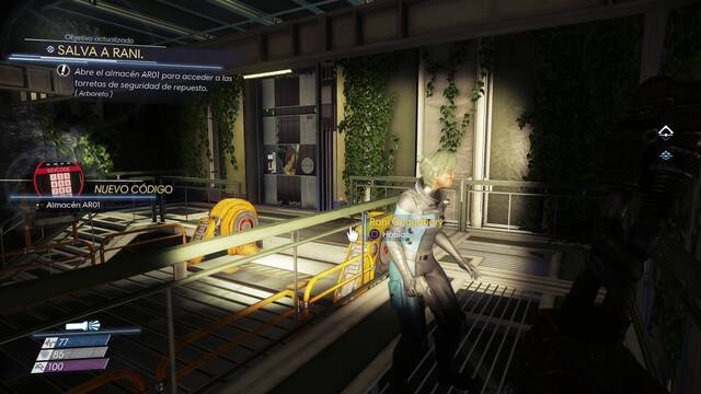 Prey - Arboreto - Hablar con Rani Chaudhary para conseguir el código del almacén AR01