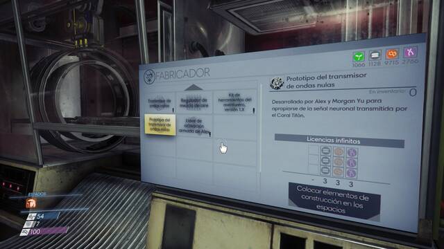 Prey - El destino de la Talos 1 - Crear el Prototipo del transmisor de ondas nulas