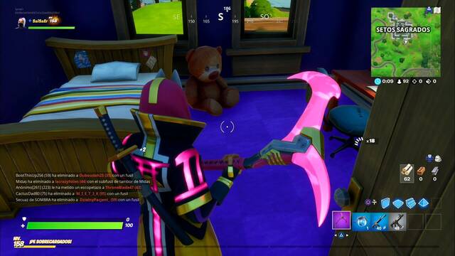 Fortnite Battle Royale - 10 osos de peluche en Setos Sagrados - Oso en la planta superior de la casa al sur