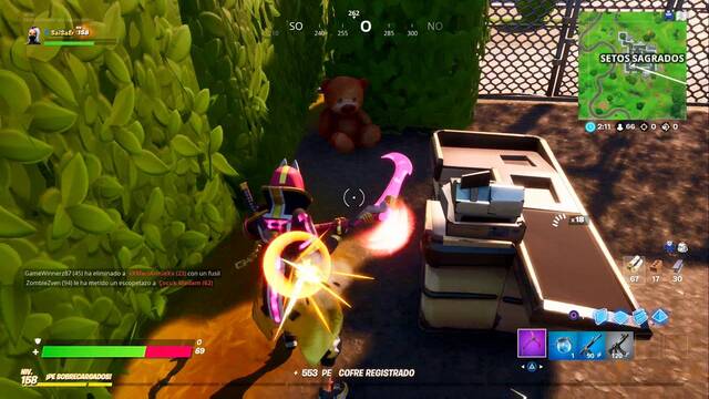 Fortnite Battle Royale - 10 osos de peluche en Setos Sagrados - Oso junto al banco de mejoras