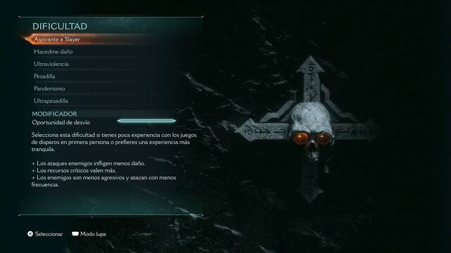 DOOM: The Dark Ages - Niveles de dificultad - Aspirante a Slayer