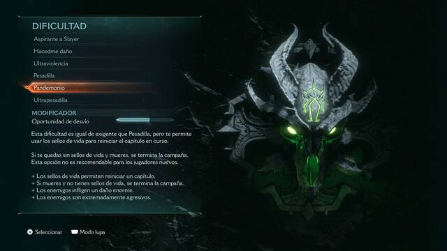 DOOM: The Dark Ages - Niveles de dificultad - Pandemonio