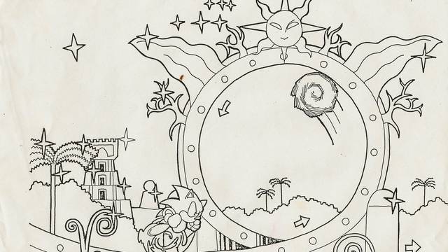 Bocetos de niveles del primer Sonic -