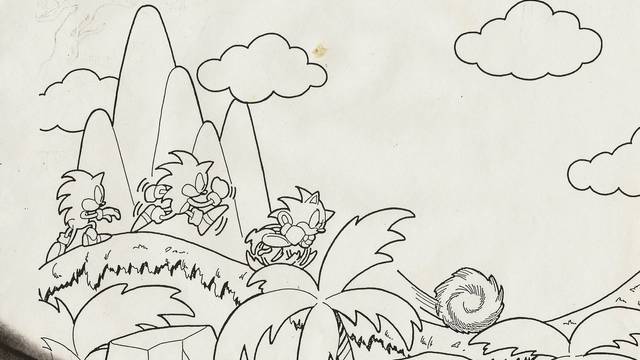 Bocetos de niveles del primer Sonic -