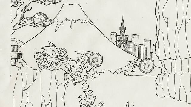 Bocetos de niveles del primer Sonic -