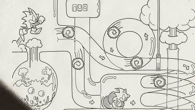 Bocetos de niveles del primer Sonic -