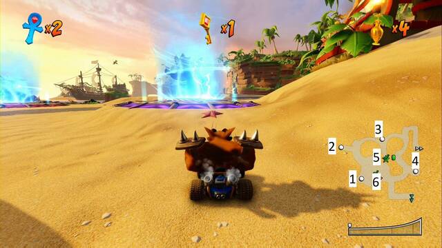 Crash Team Racing Nitro-Fueled - Circuitos de Playa N. Sanity - Mapa de la zona