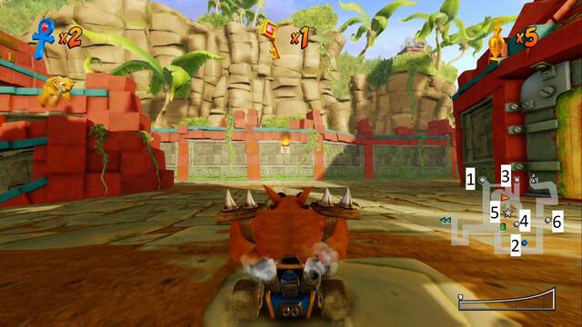 Crash Team Racing Nitro-Fueled - Circuitos de Las Ruinas Perdidas - Mapa de la zona