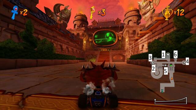 Crash Team Racing Nitro-Fueled - Circuitos de Ciudadela - Mapa de la zona