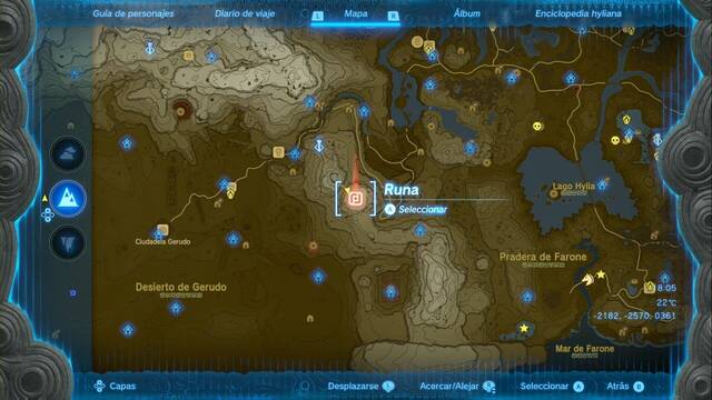 Ubicacin de griocks flamgeros - Zelda: Tears of the Kingdom - Griock flamigero en Roca Gafa